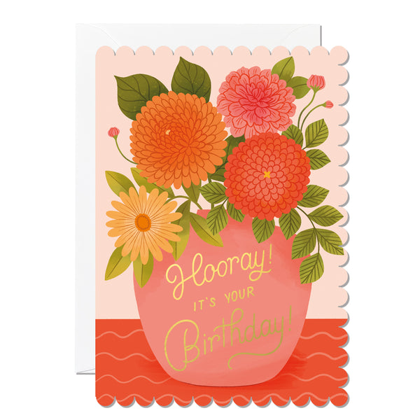 Hooray Birthday Vase | Greeting Card