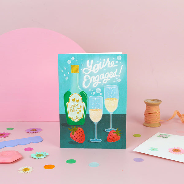 Engagement Champagne | Greeting Card
