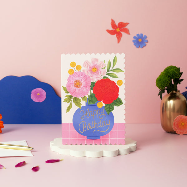 Happy Birthday Vase | Greeting Card
