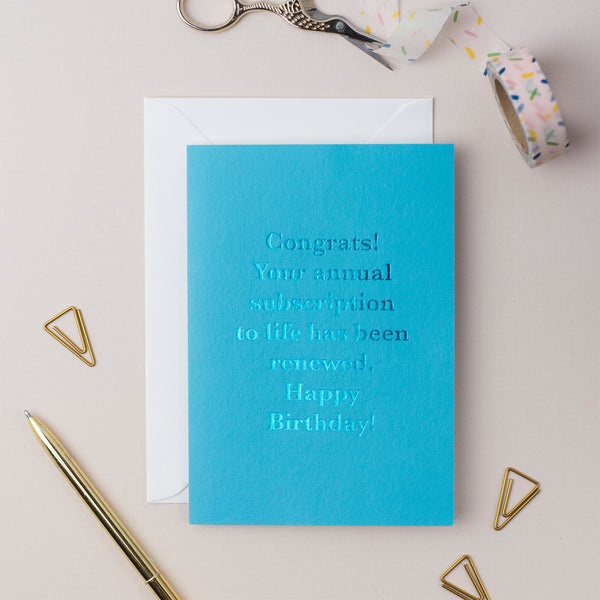 Annual Subscription Birthday Card