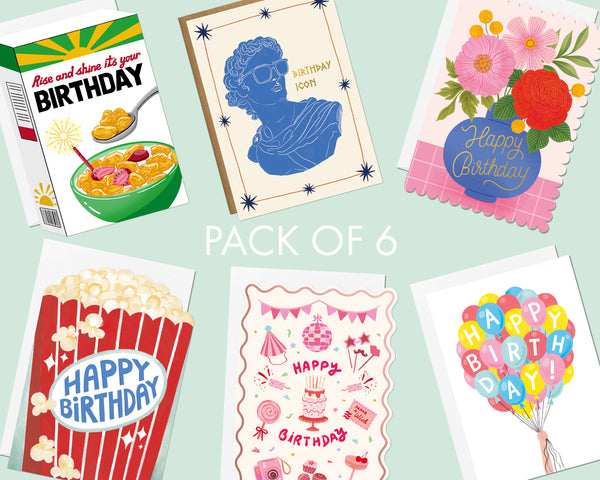 Most Popular Birthday Cards Bundle (pack of 6)