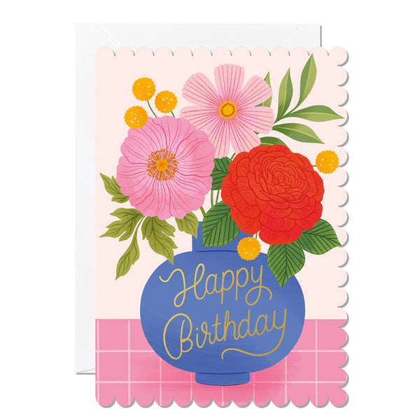 Happy Birthday Vase | Greeting Card
