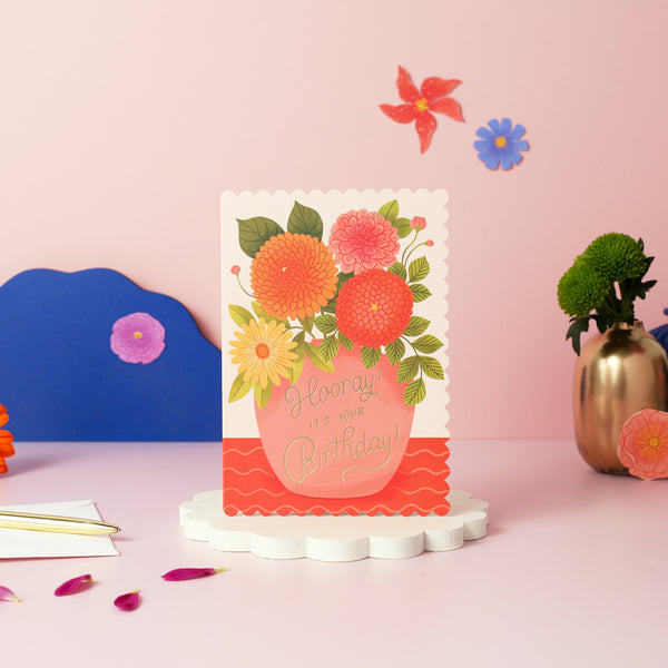 Hooray Birthday Vase | Greeting Card