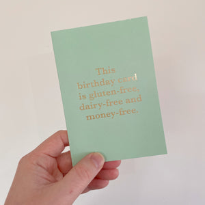 SECONDS (gold foil) Money-Free Birthday Card