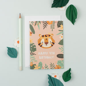 Pack of 6 - 4th Birthday Children's Card