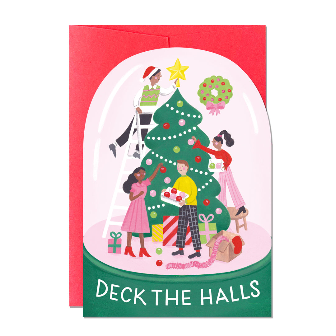 Deck The Halls Snowglobe | Christmas Card