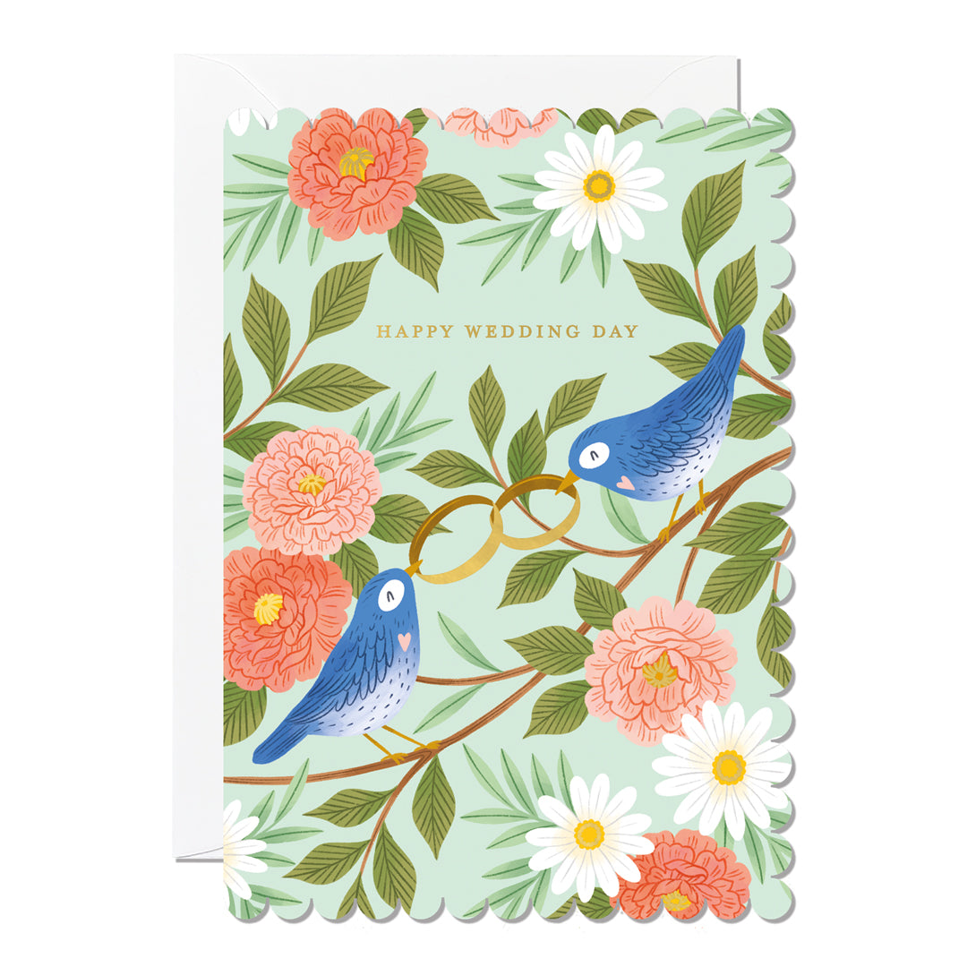 Happy Wedding Day Birds | Wedding Greeting Card